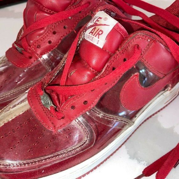 INVISIBLE RED AIR FORCE 1 NIKE SNEAKERS sz 7.5 JG1 main image 10